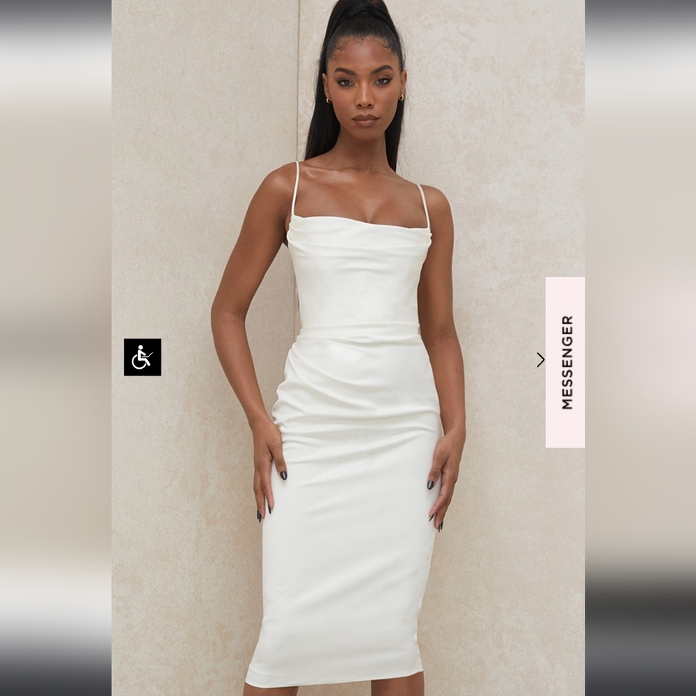 House of CB Anja Ivory Satin Corset Dress